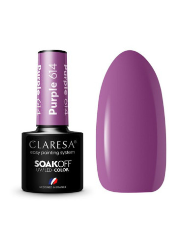 CLARESA Lakier hybrydowy PURPLE 614 -5g