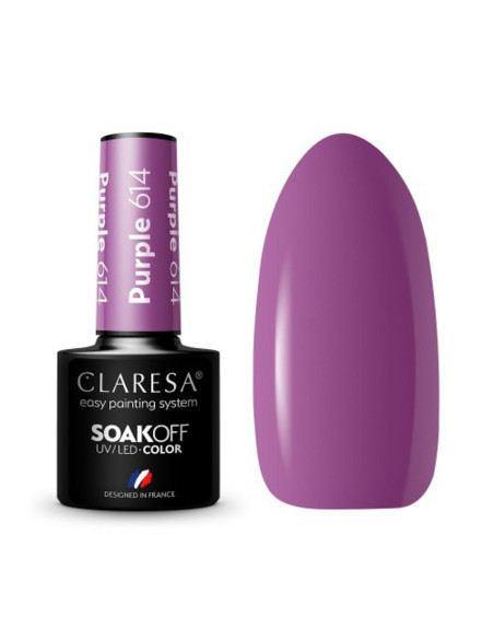 CLARESA Lakier hybrydowy PURPLE 614 -5g 