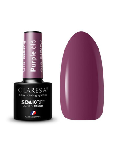 CLARESA Lakier hybrydowy PURPLE 616 -5g 