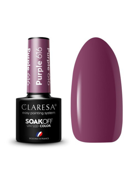 CLARESA Lakier hybrydowy PURPLE 616 -5g 