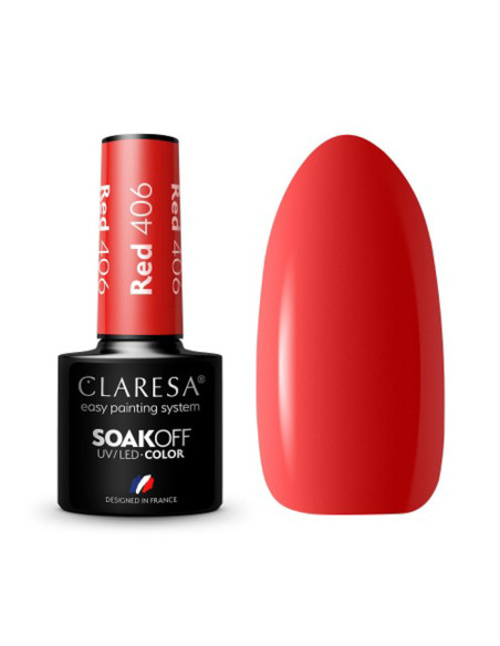 CLARESA Hybrid Nail Polish RED 406 5g 