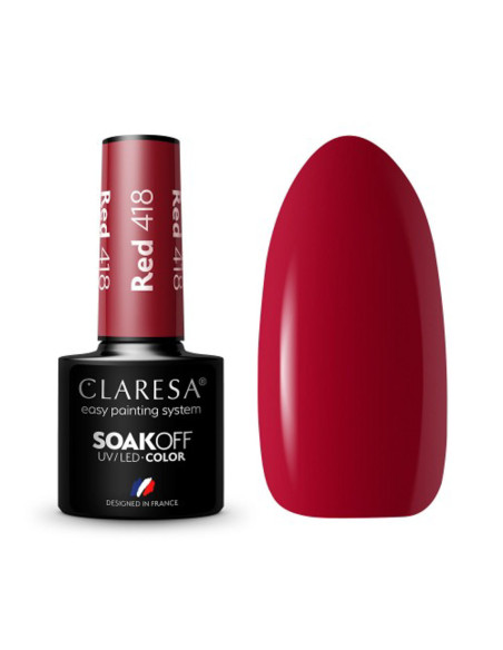CLARESA RED 418 vernis hybride -5g 