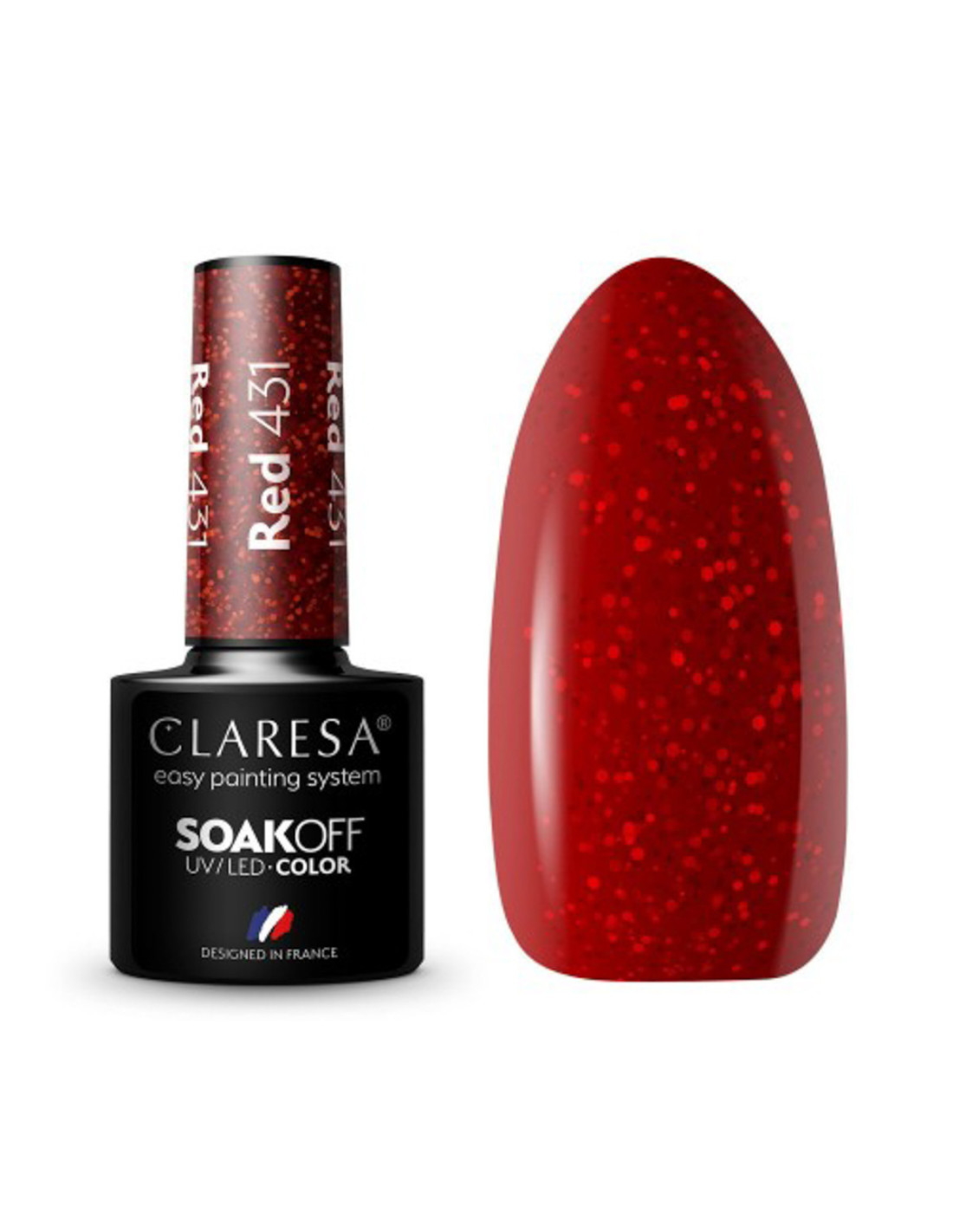 CLARESA Lakier hybrydowy RED 431 -5g 