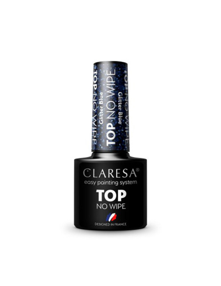 CLARESA No Wipe Top 5g Blue Glitter 