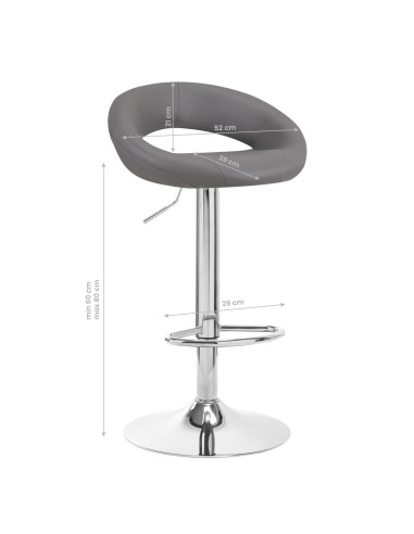 4Rico Taburete alto QS-B10 gris