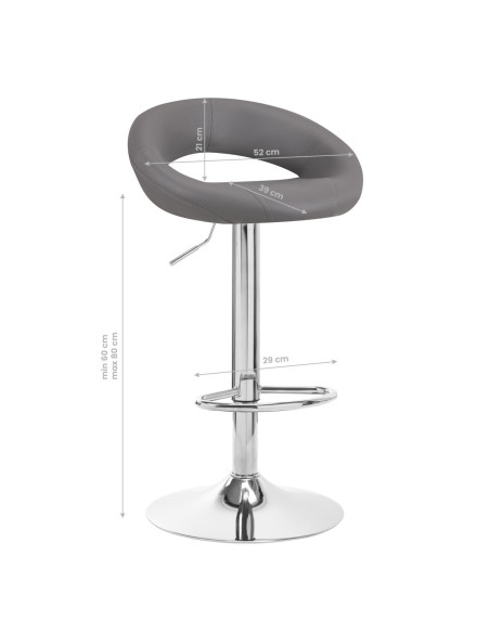 4Rico QS-B10 Grey Bar Stool