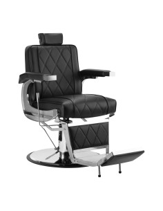 Fotel barberski Diamond Steel Black – profesjonalny minimalizm i najwyższy komfort