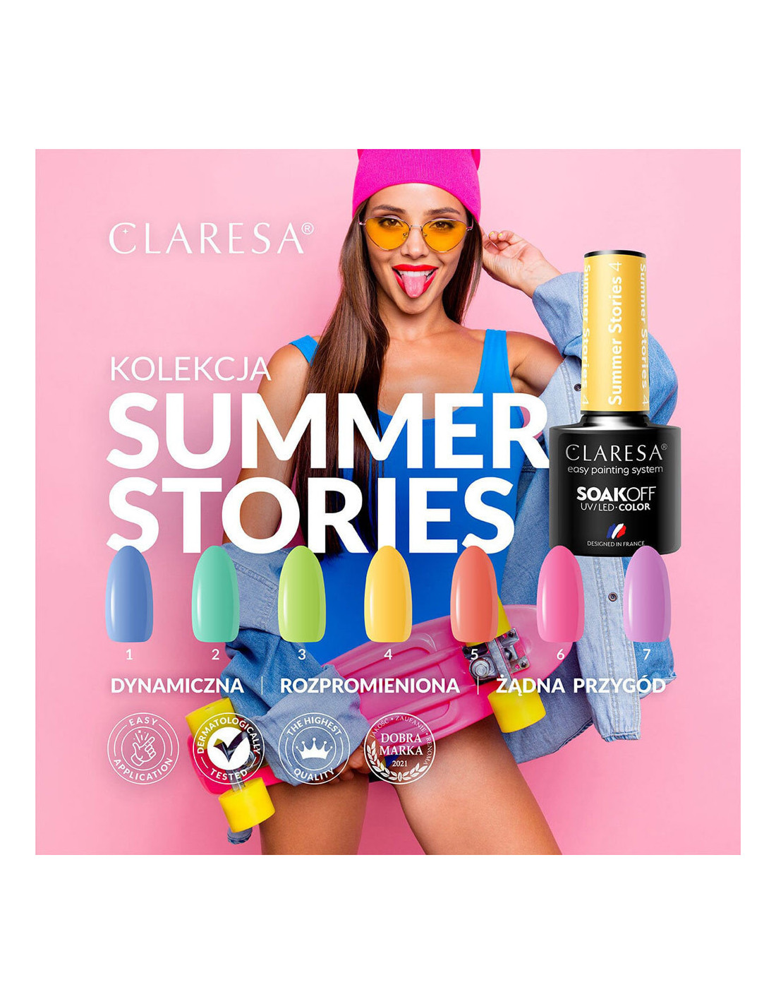 CLARESA lakier hybrydowy SUMMER STORIES 7 -5g 