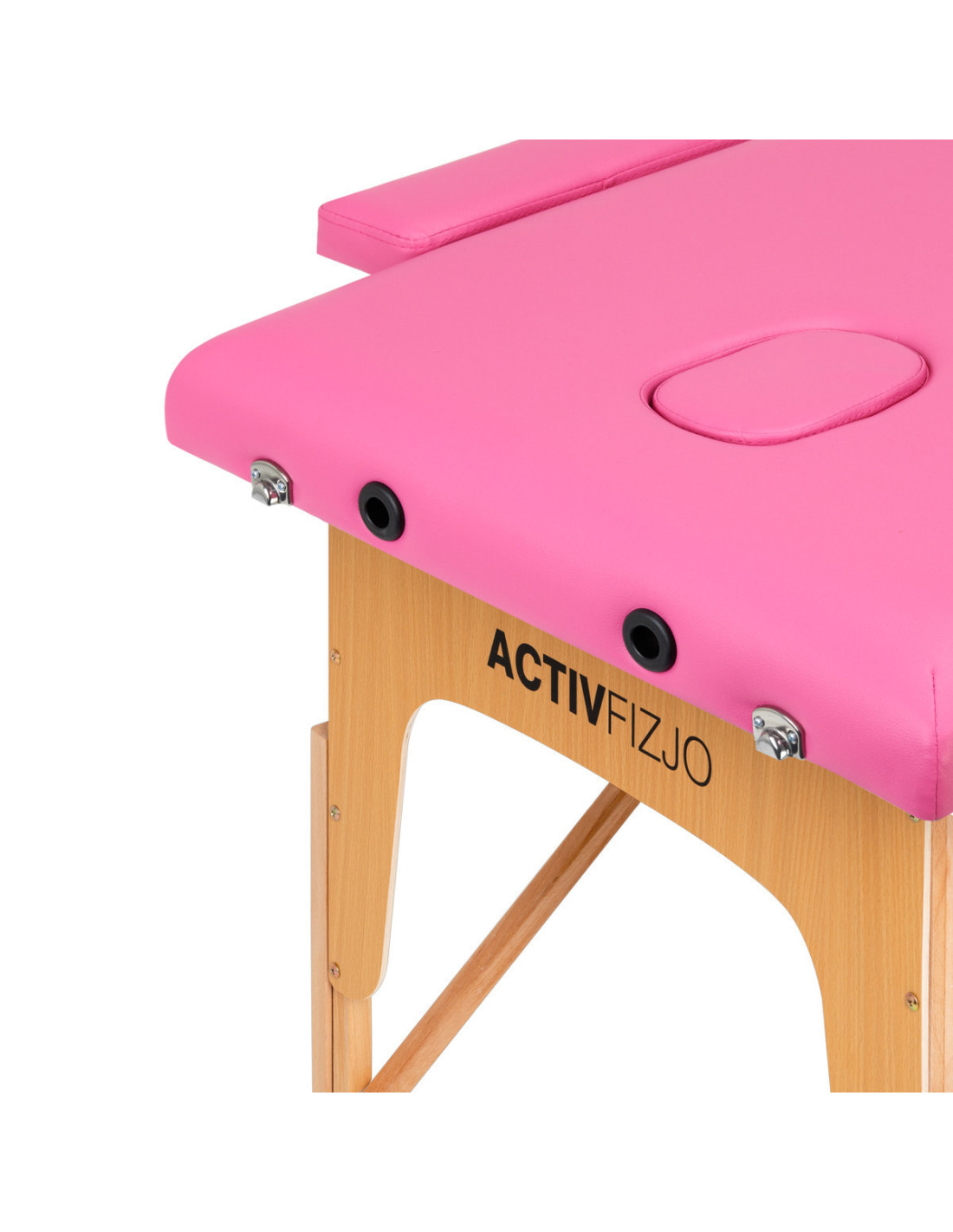 Lettino da massaggio pieghevole in legno Comfort Activ Fizjo 2 segmenti rosa