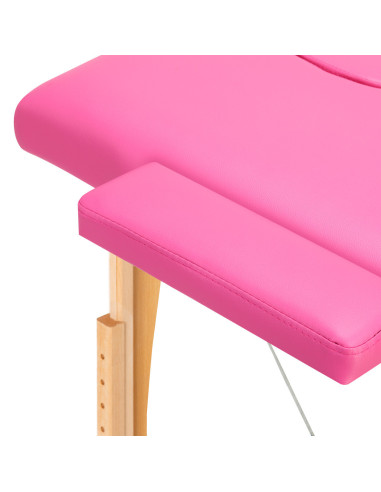 Comfort Activ Fizjo 2-Segment-Klappmassageliege aus Holz in Rosa