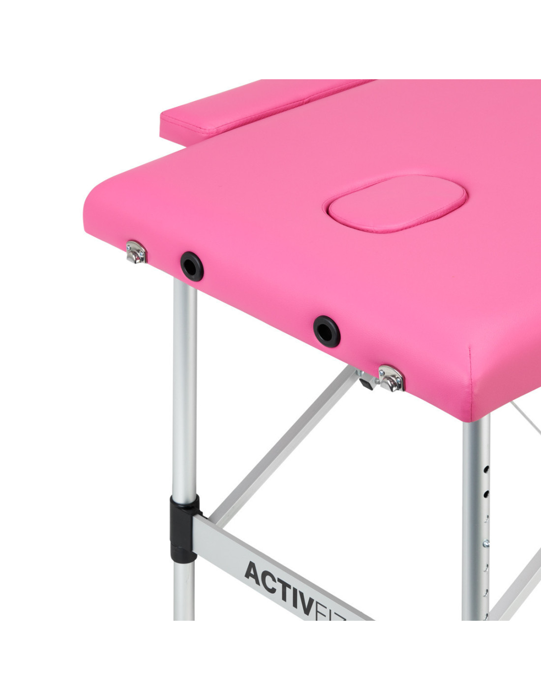 Table de massage pliante confort aluminium Activ Fizjo 2 segments rose 