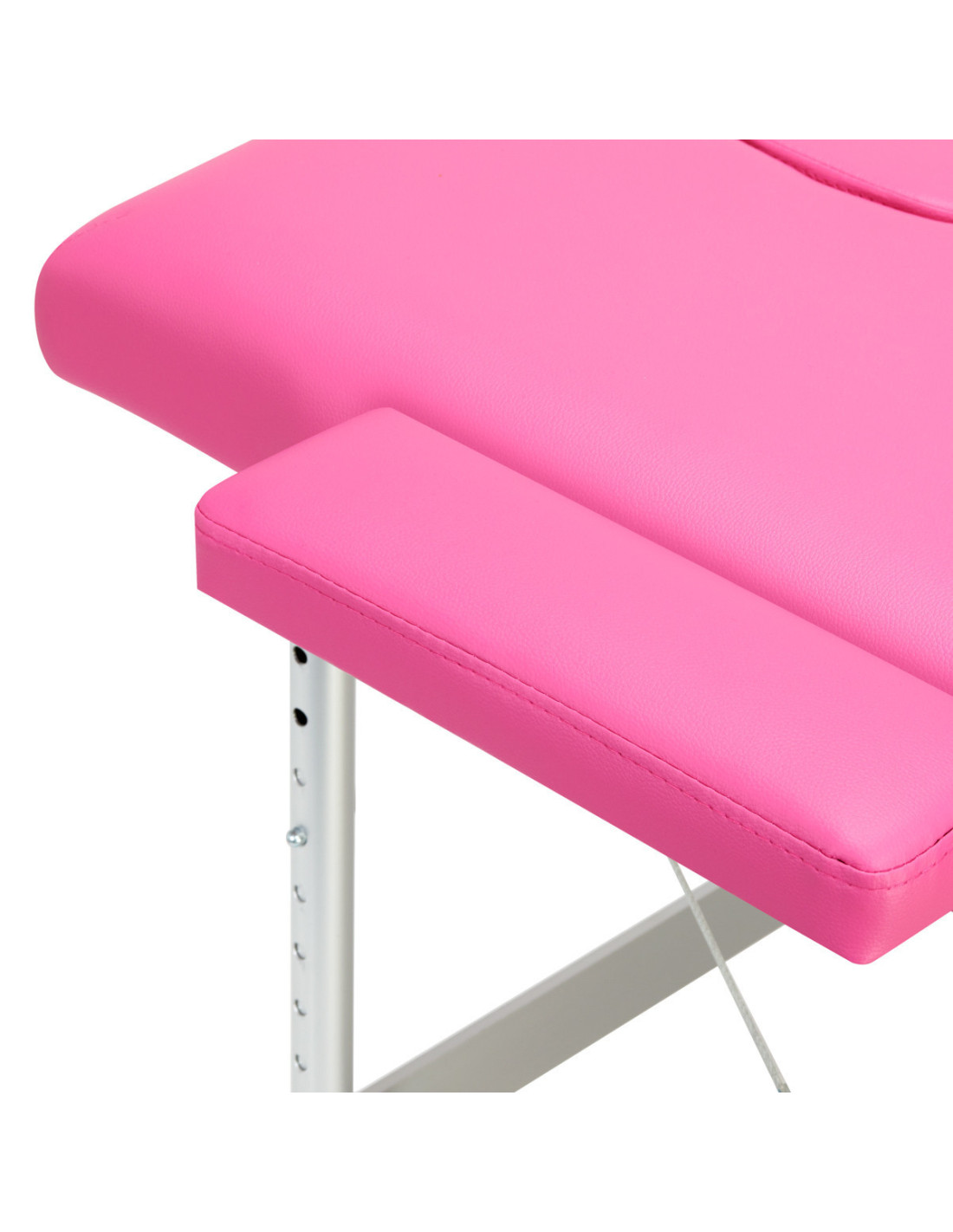 Activ Fizjo 2-segment comfort folding massage table in aluminium, pink