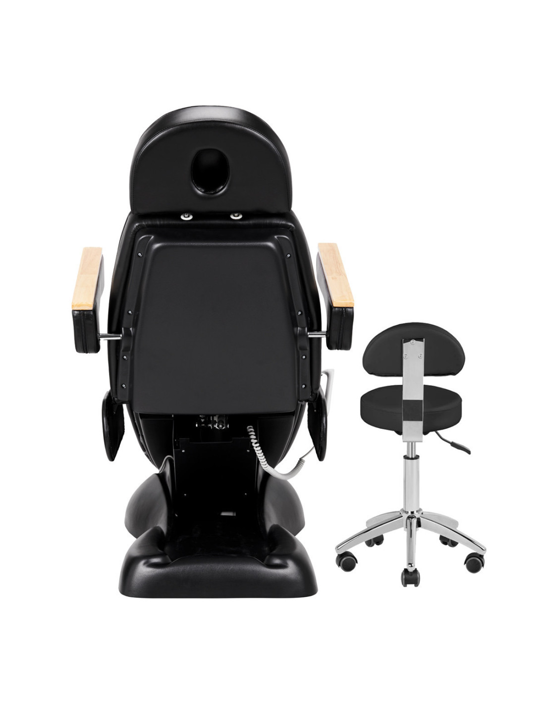 Poltrona estetica elettrica sillon lux 273b + sgabello 304 nero