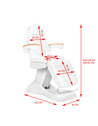 Sillón de belleza eléctrico Lux blanco calefactado