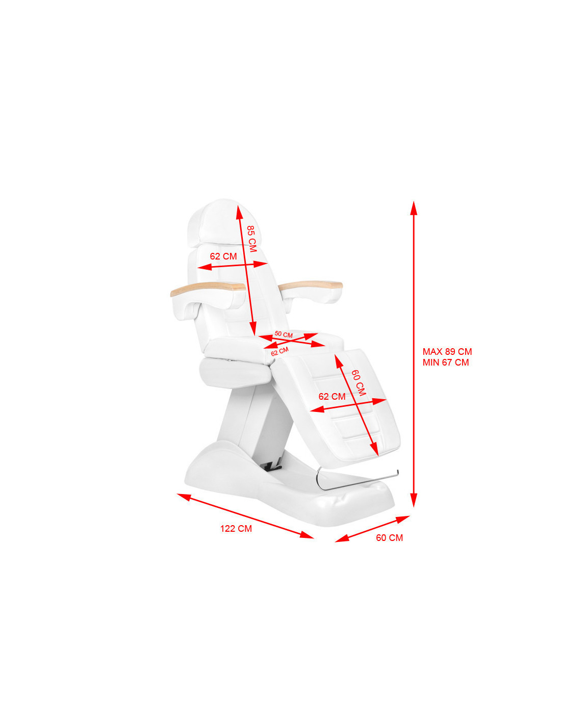 Lux electric beauty chair white heated