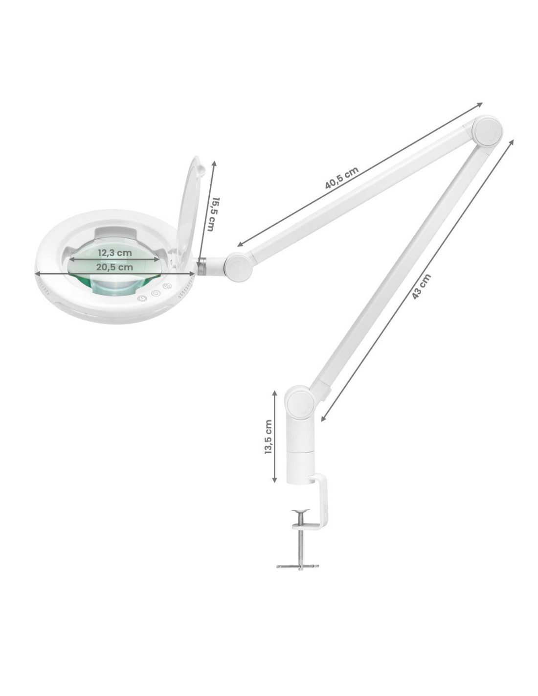Lámpara lupa LED Glow 8021 para sobremesa color de la luz