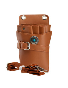 Etui de ceinture pour ciseaux de coiffure t14 marron