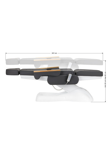 Poltrona estetica elettrica Sillon Lux 273b 3 motori grigia