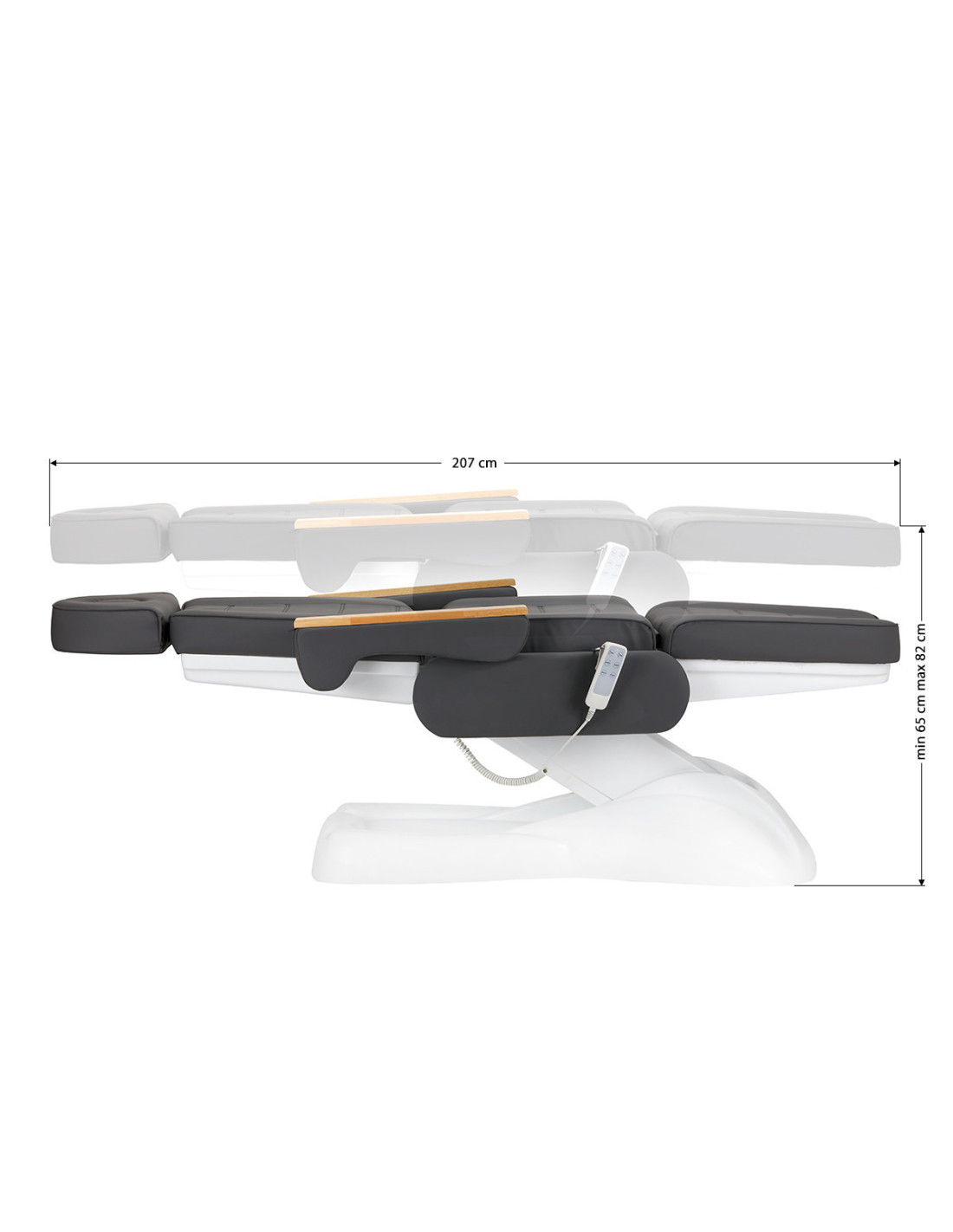 Poltrona estetica elettrica Sillon Lux 273b 3 motori grigia