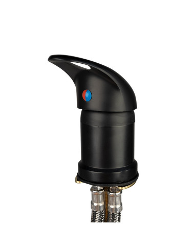 Black faucet for shampoo basin