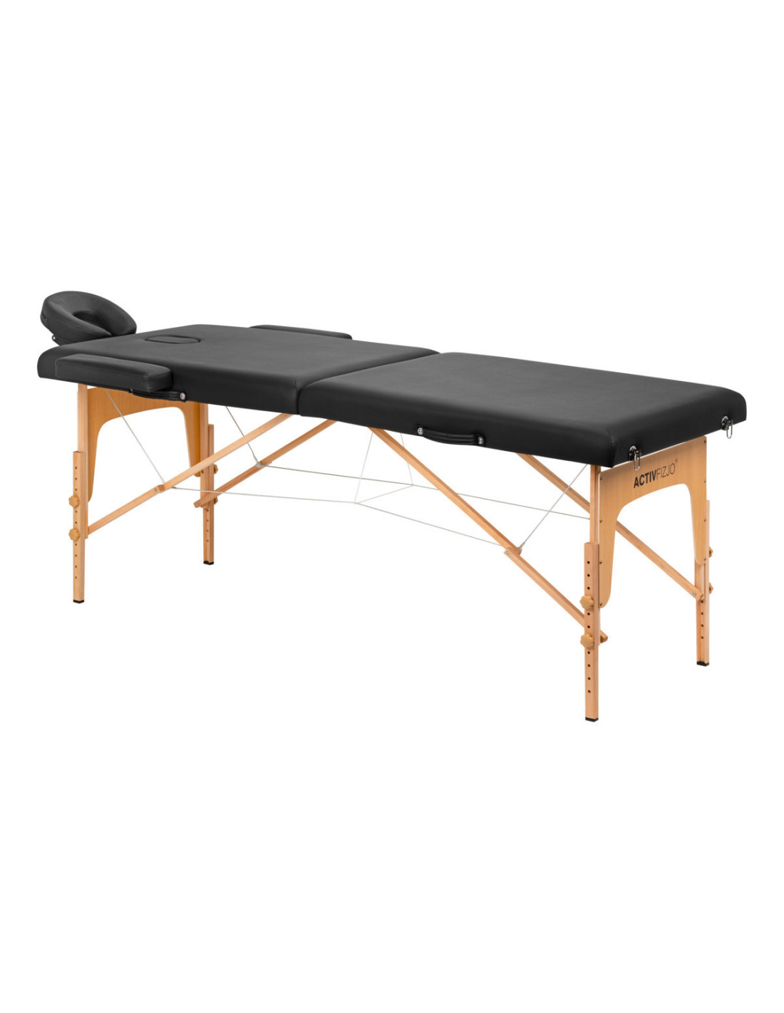Table de massage pliante en bois Comfort Activ Fizjo Lux 2 segments 190x70 noir 