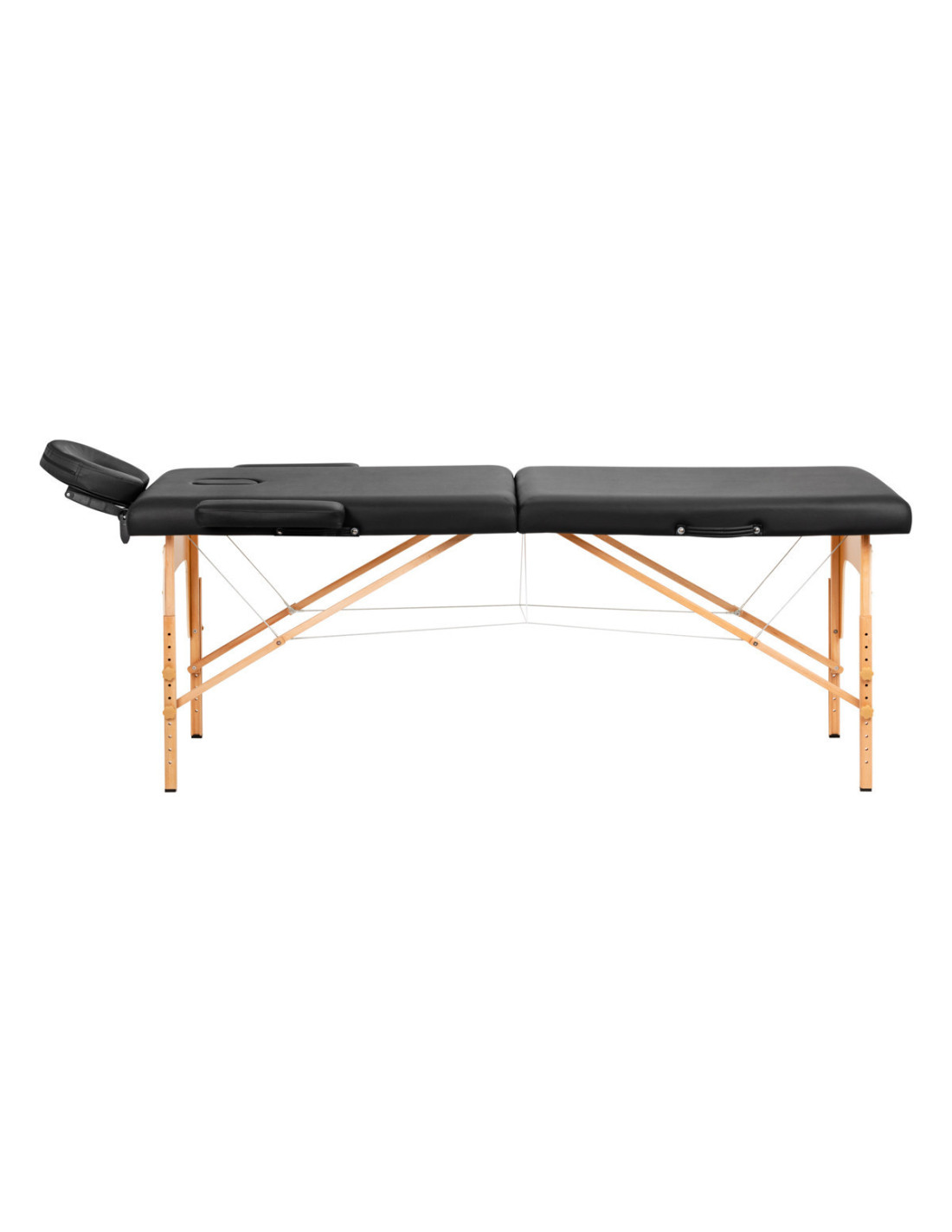 Table de massage pliante en bois Comfort Activ Fizjo Lux 2 segments 190x70 noir 