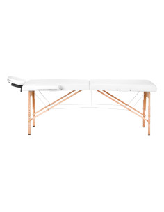 Table de massage en bois comfort activ fizjo lux 2 segments 190x70 blanc