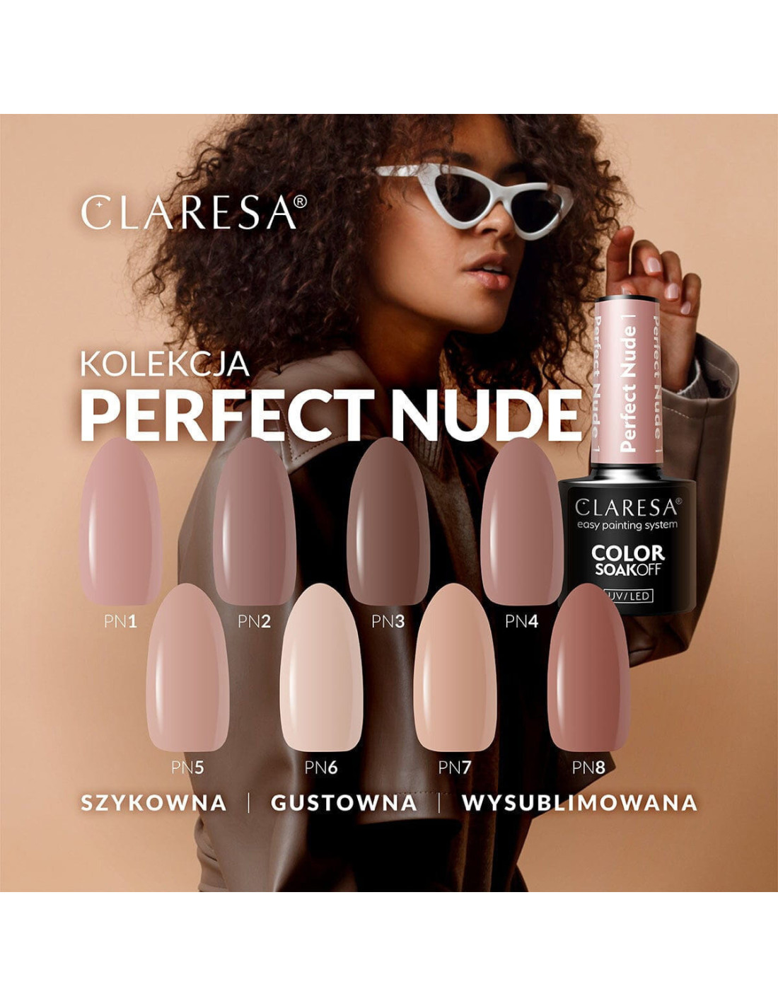 CLARESA PERFECT NUDE hybrid nail polish 4 -5g 
