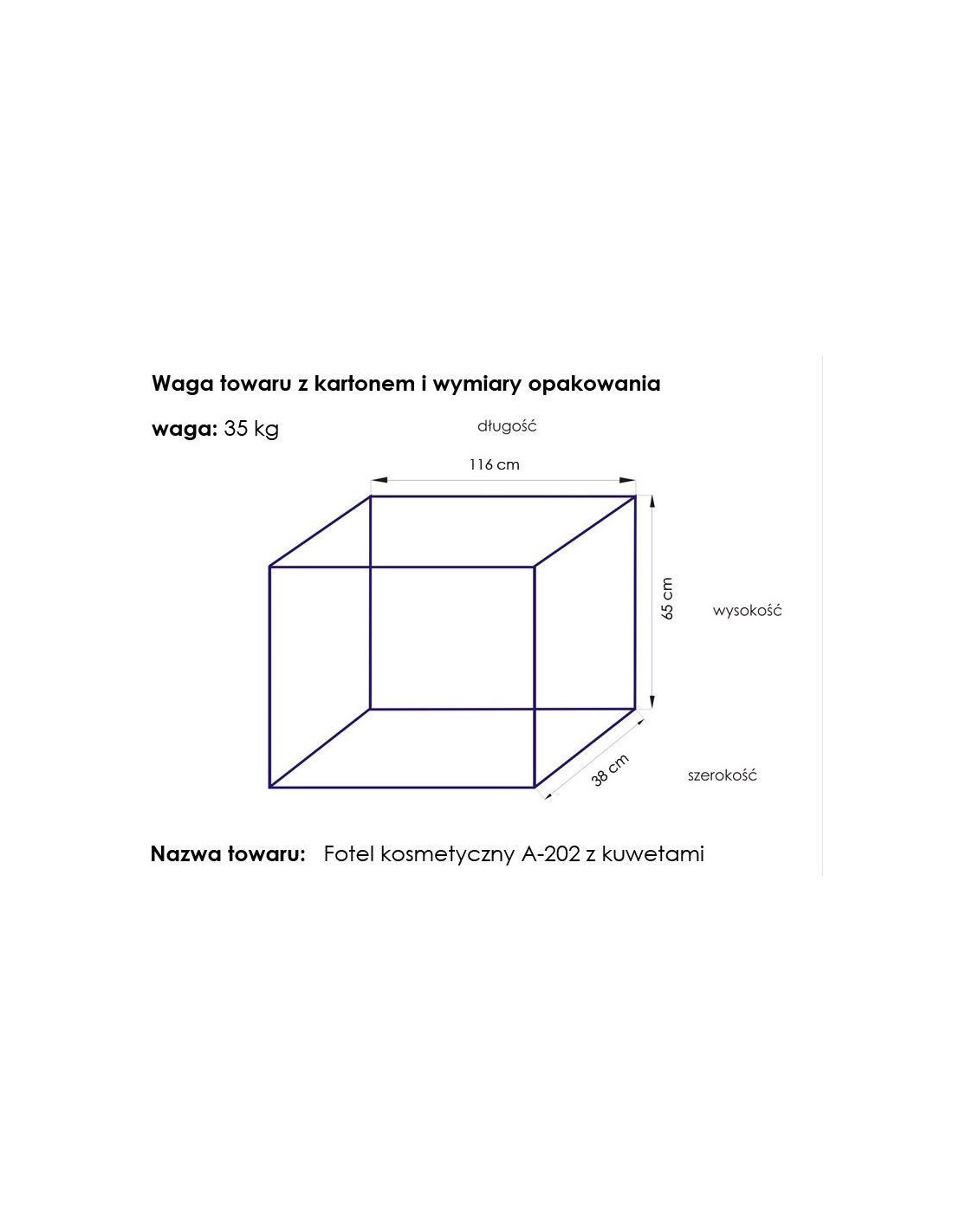 Fotel kosmetyczny Basic 202 zwart 