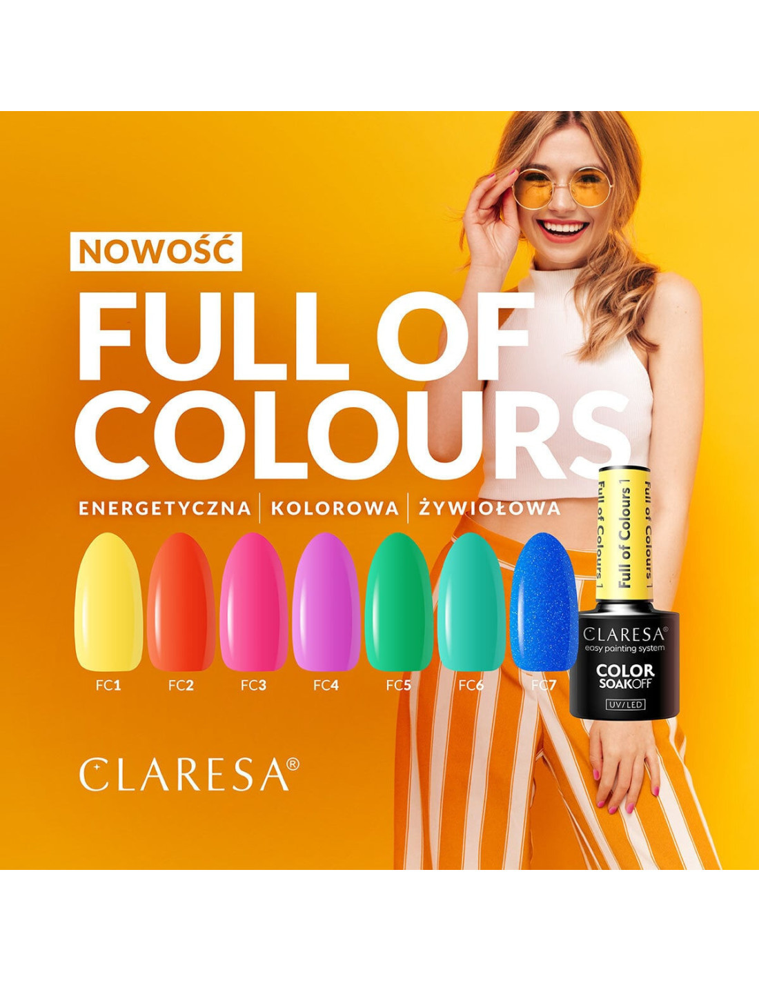 CLARESA Lakier hybrydowy Full of colours 4 -5g 