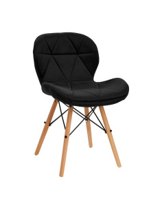 Sedia scandinava in velluto nero