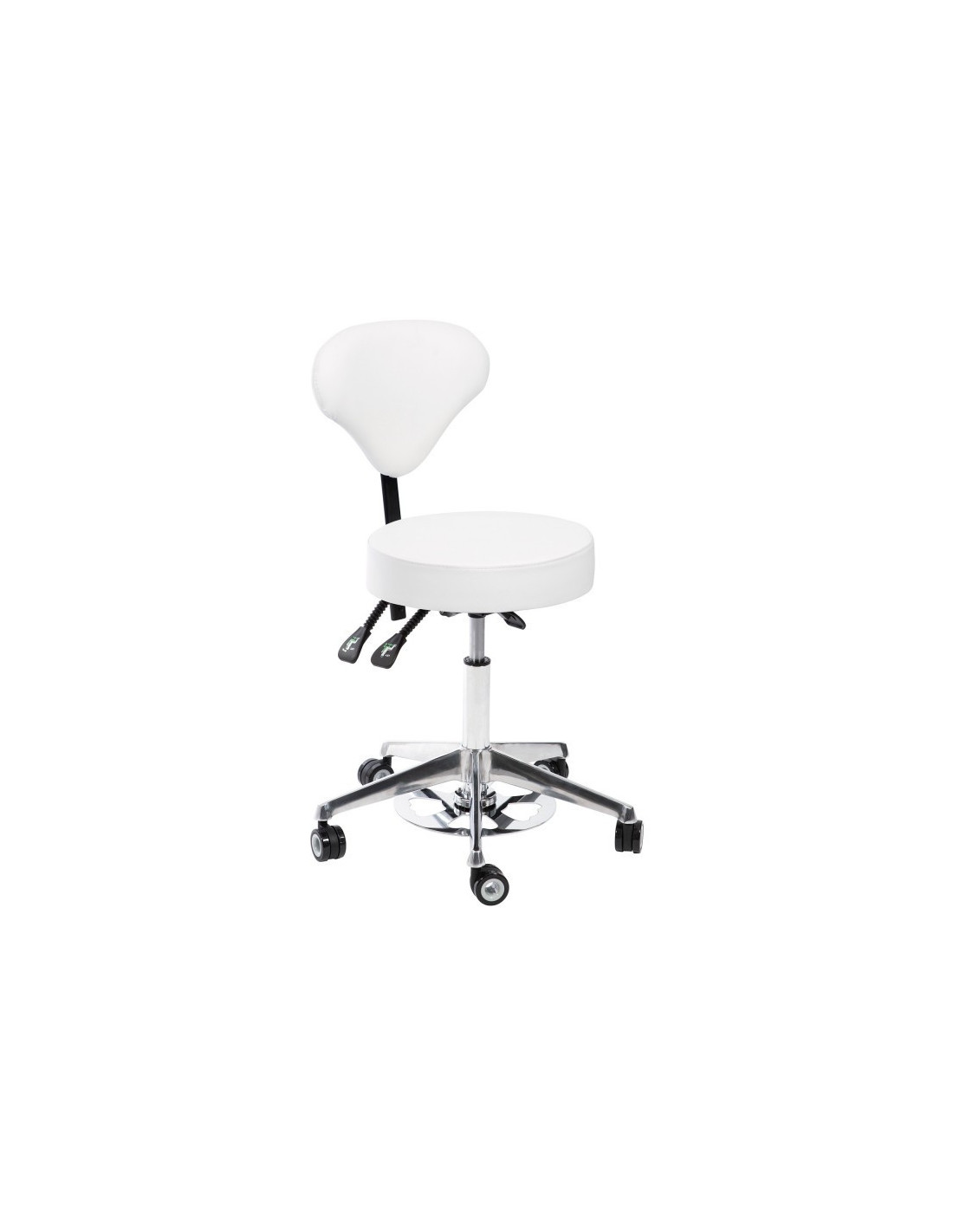 Tabouret a roulette esthétiques spa blanc