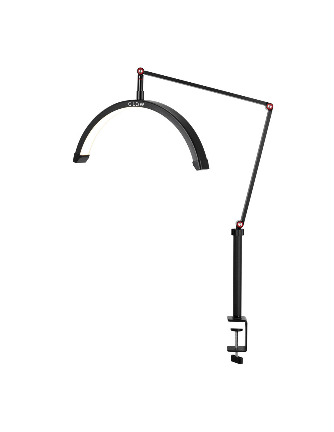 Die Lampe Glow MX3 ist schwarz und weiß 