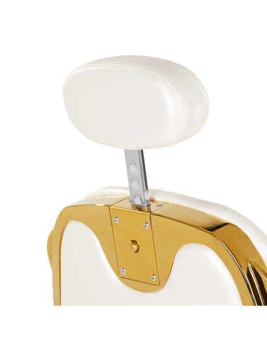 Sillón de barbero Imperial Dorado y Blanco: Elegancia Real y Refinamiento Absoluto