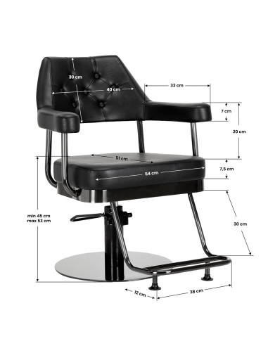 Gabbiano fotel fryzjerski Granada czarny 