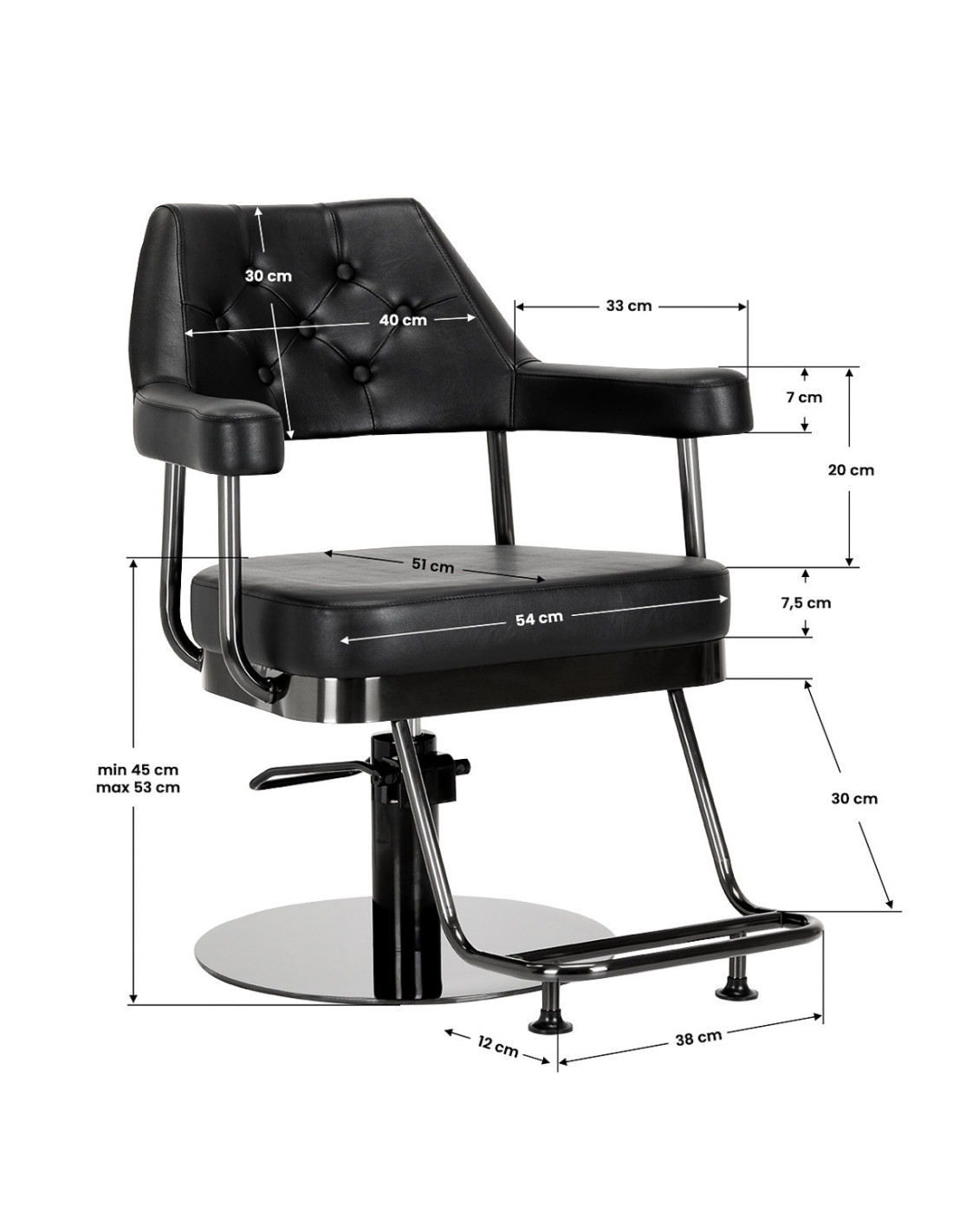 Gabbiano Granada Schwarzer Friseurstuhl {attributes}
