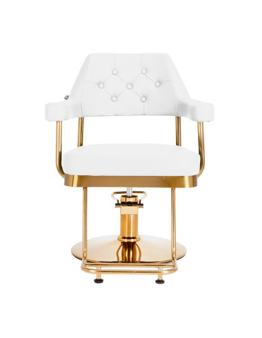 Gabbiano fotel fryzjerski Granada złoto biały