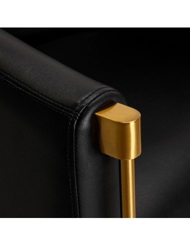  Chaise de coiffure gabbiano burgos noir doré 