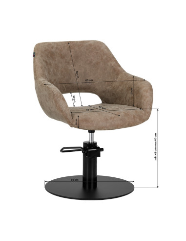  Fauteuil de coiffure marron ancien gabbiano sevilla 