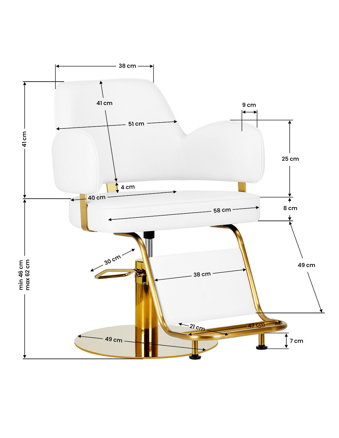 Gabbiano Linz NQ Friseurstuhl, Weißgold {attributes}