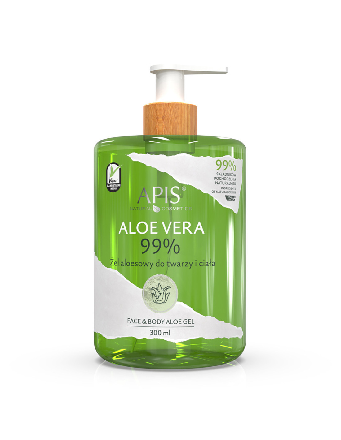 Apis natural aloe vera 99% żel aloesowy do twarzy i ciała 300 ml 