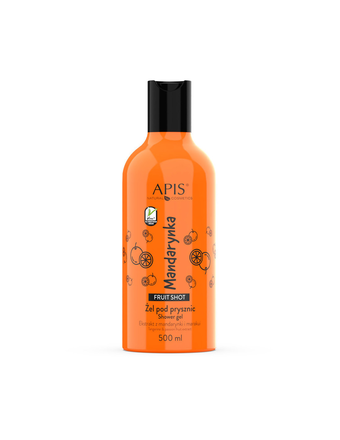 Apis fruit shot, mandarynkowy żel pod prysznic 500 ml 