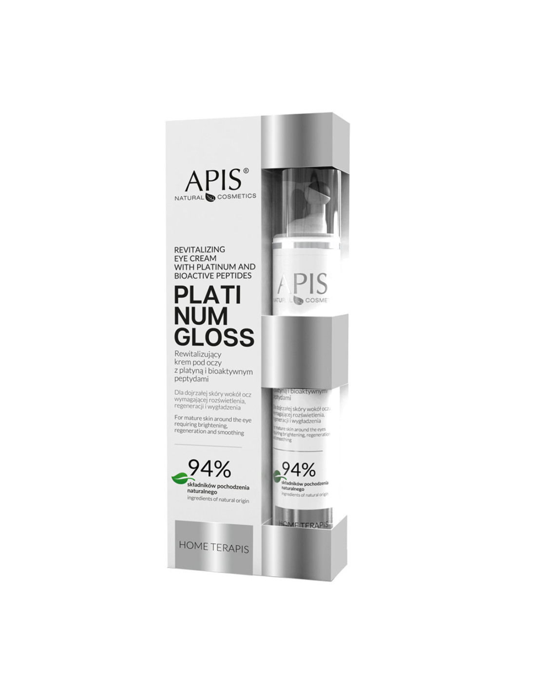Apis home terapis platinum gloss rewitalizujący krem pod oczy z platyną i bioaktywnymi peptydami 10 ml  