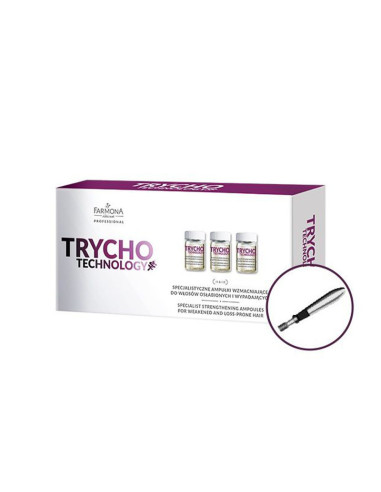 Farmona trycho technology specjalistyczne ampułki wzmacniające do włosów osłabionych i wypadających 10 x 5 ml 