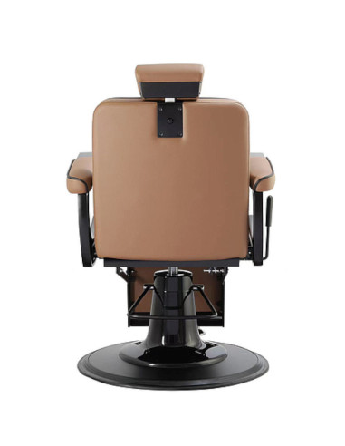 Fauteuil barbier romanos camel et noire mat 