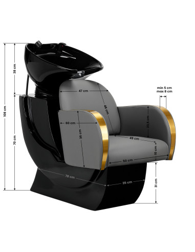 Bac a Shampoing Bac a shampoing coiffure gris 