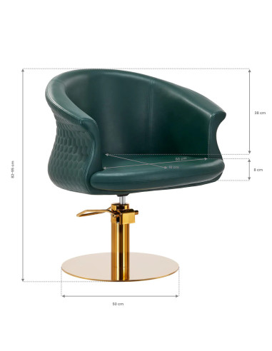  Fauteuil de coiffure versal vert bouteille or 