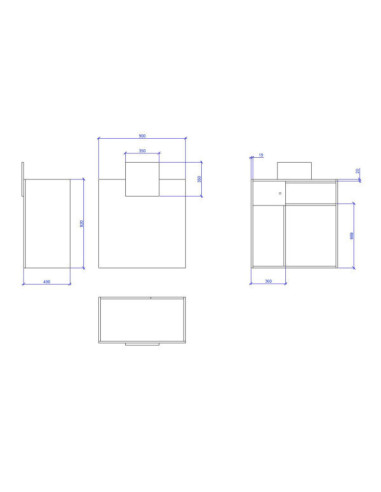 Bureau de réception bois blanc-déco en blanc