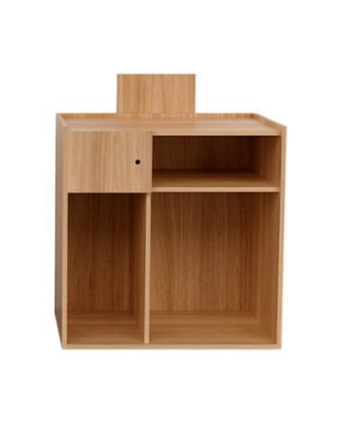 Mostrador de recepción de madera de roble-decoración en roble