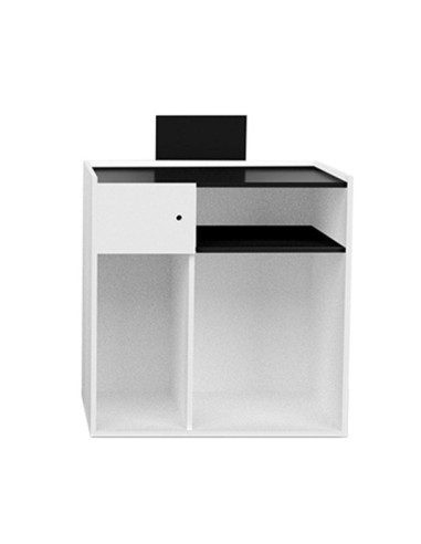 Bureau de réception bois blanc-déco noir